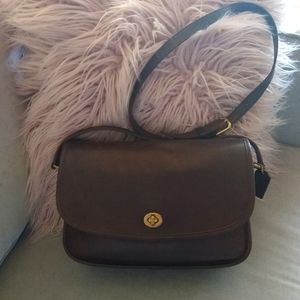 Vintage Coach City flap distressed leather purse